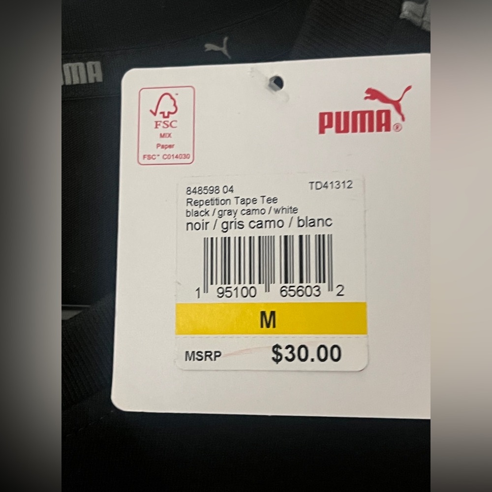 Puma Essentials Repetition Tape Tee - Picture 3 of 5